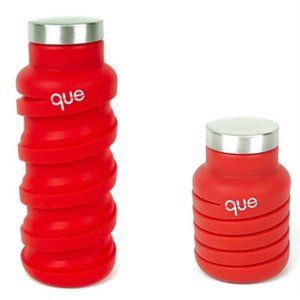 Red Silicone Collapsible Water Bottle